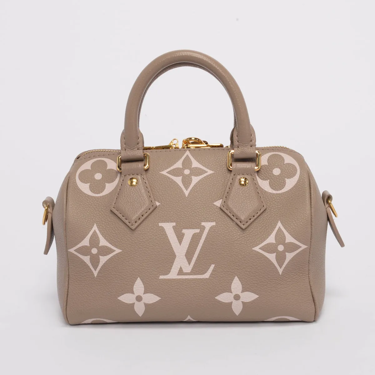 Louis Vuitton Tourterelle & Creme Empreinte Speedy Bandouliere 20