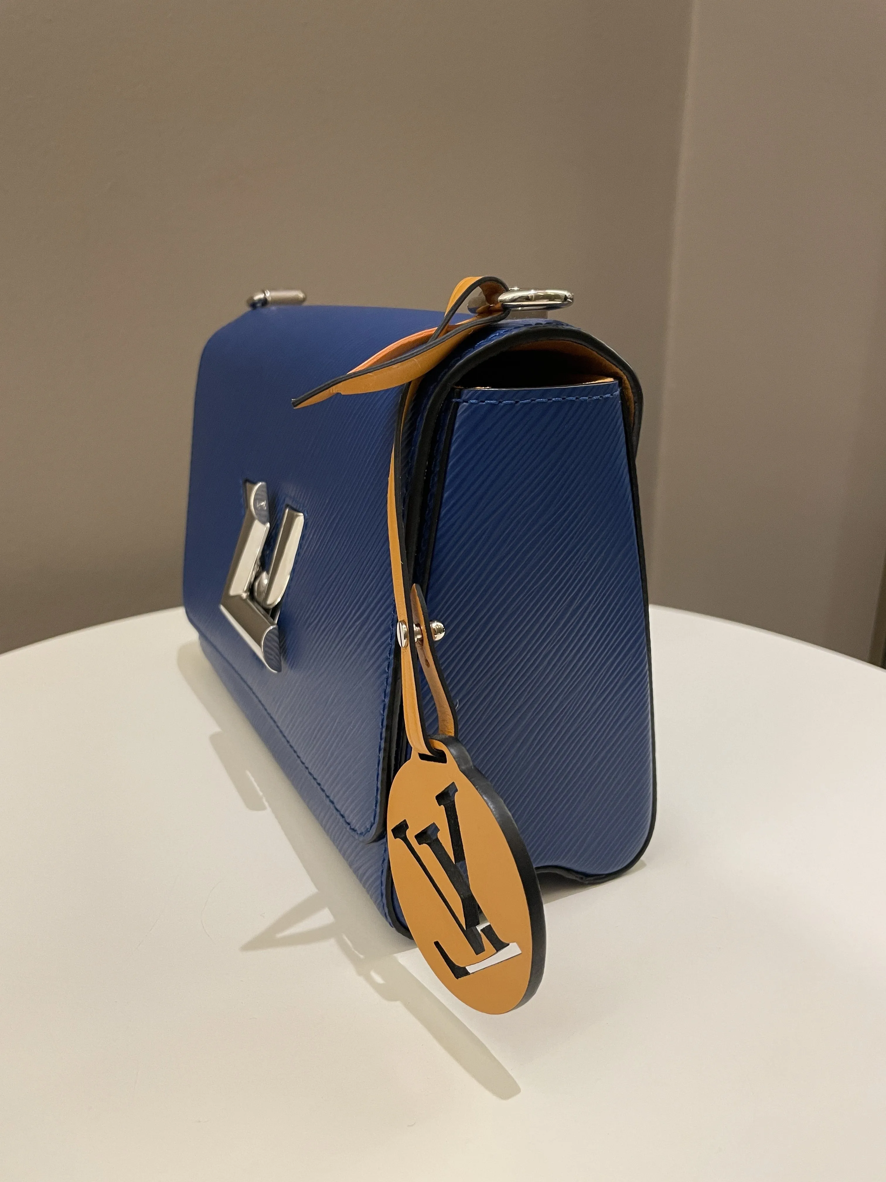Louis Vuitton Twist MM Bag Blue Epi Leather