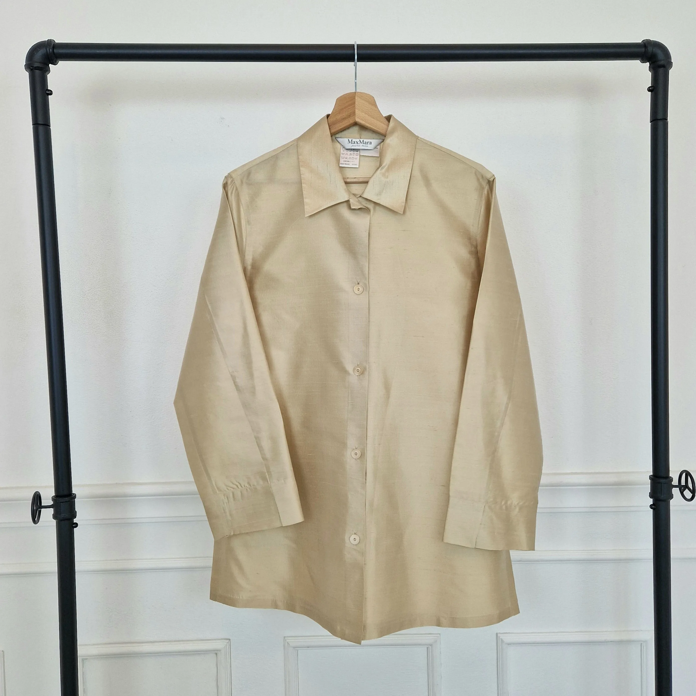 Max Mara | Camicia beige pura seta
