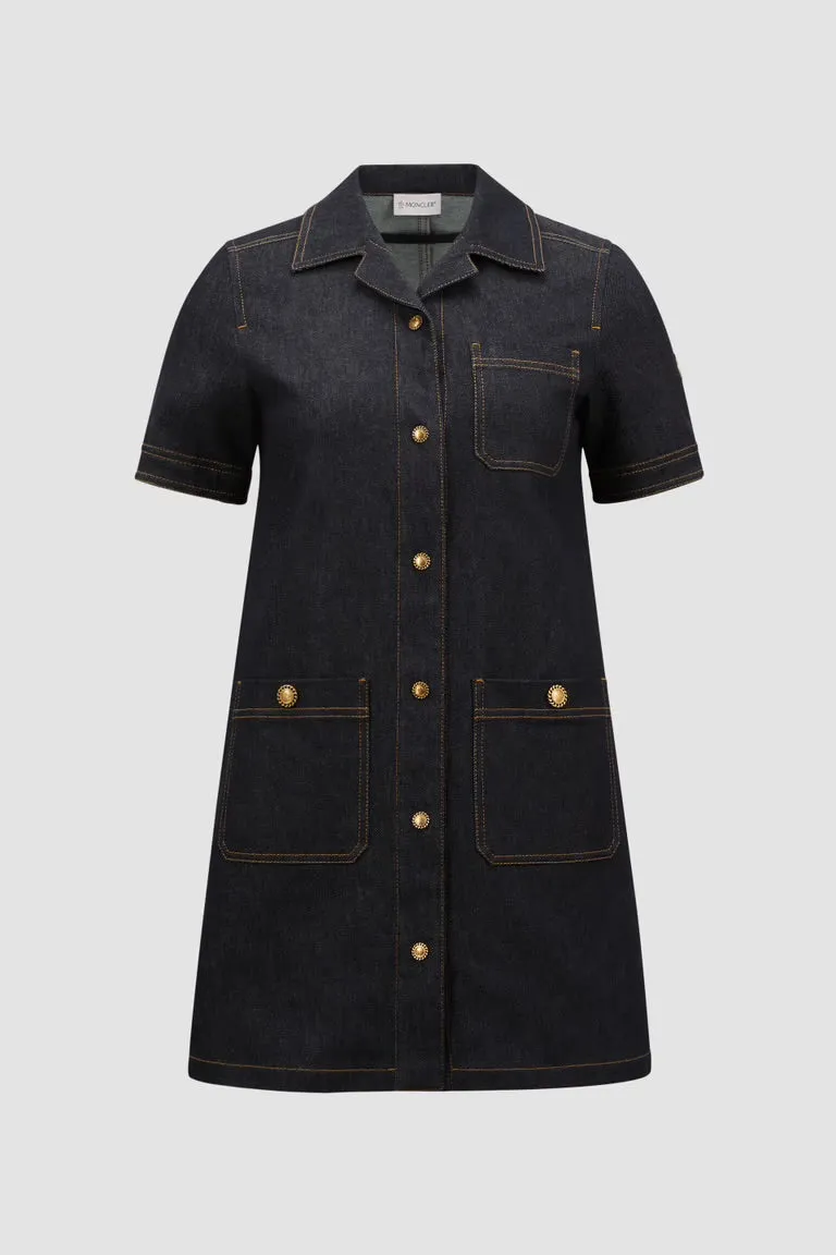 MONCLER DENIM BLUE MINI DRESS