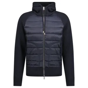 MONCLER HYBRID PADDED PANEL JACKET NAVY BLUE