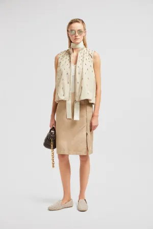 MONCLER LIGHT BEIGE GRUILLY GILET