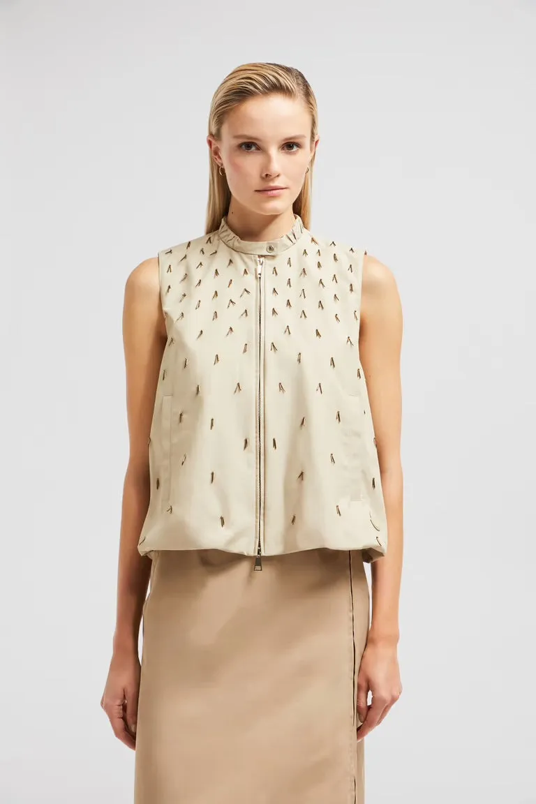 MONCLER LIGHT BEIGE GRUILLY GILET