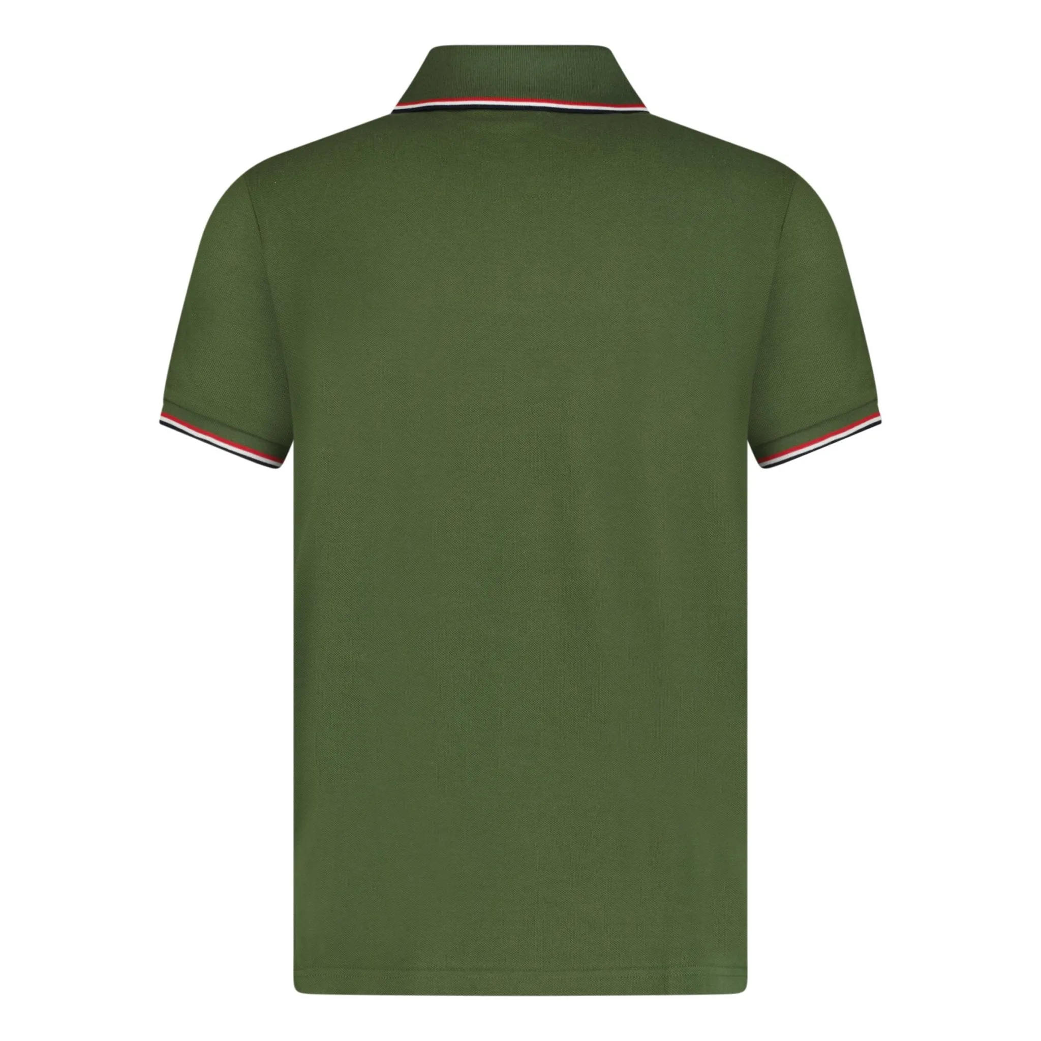 MONCLER TIPPED COLLAR POLO SHIRT KHAKI GREEN