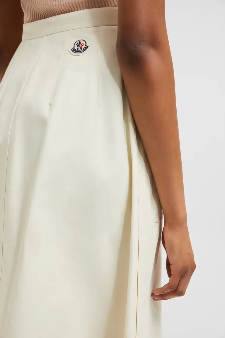 MONCLER WHITE BUTTON-UP SKIRT