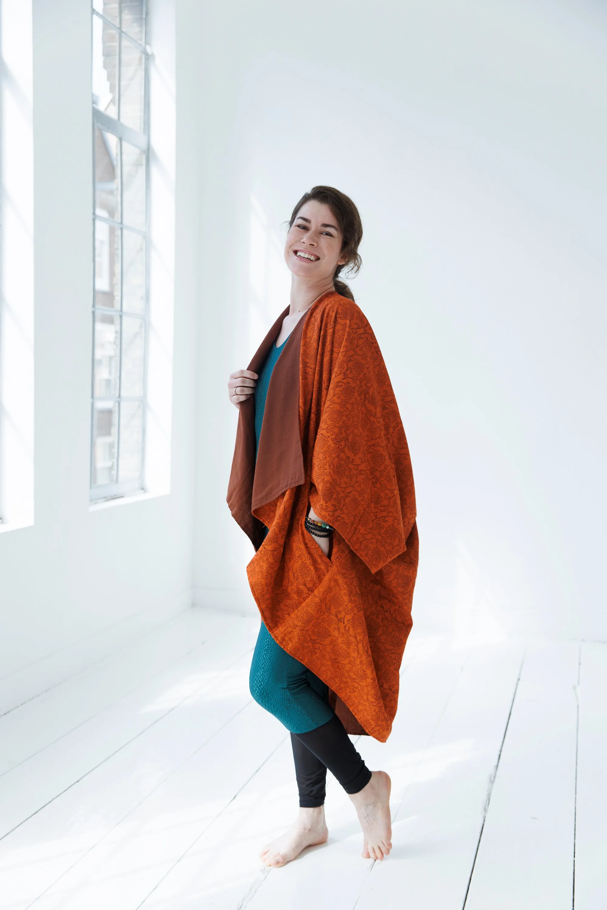 PETITE Cotton Kimono Earth