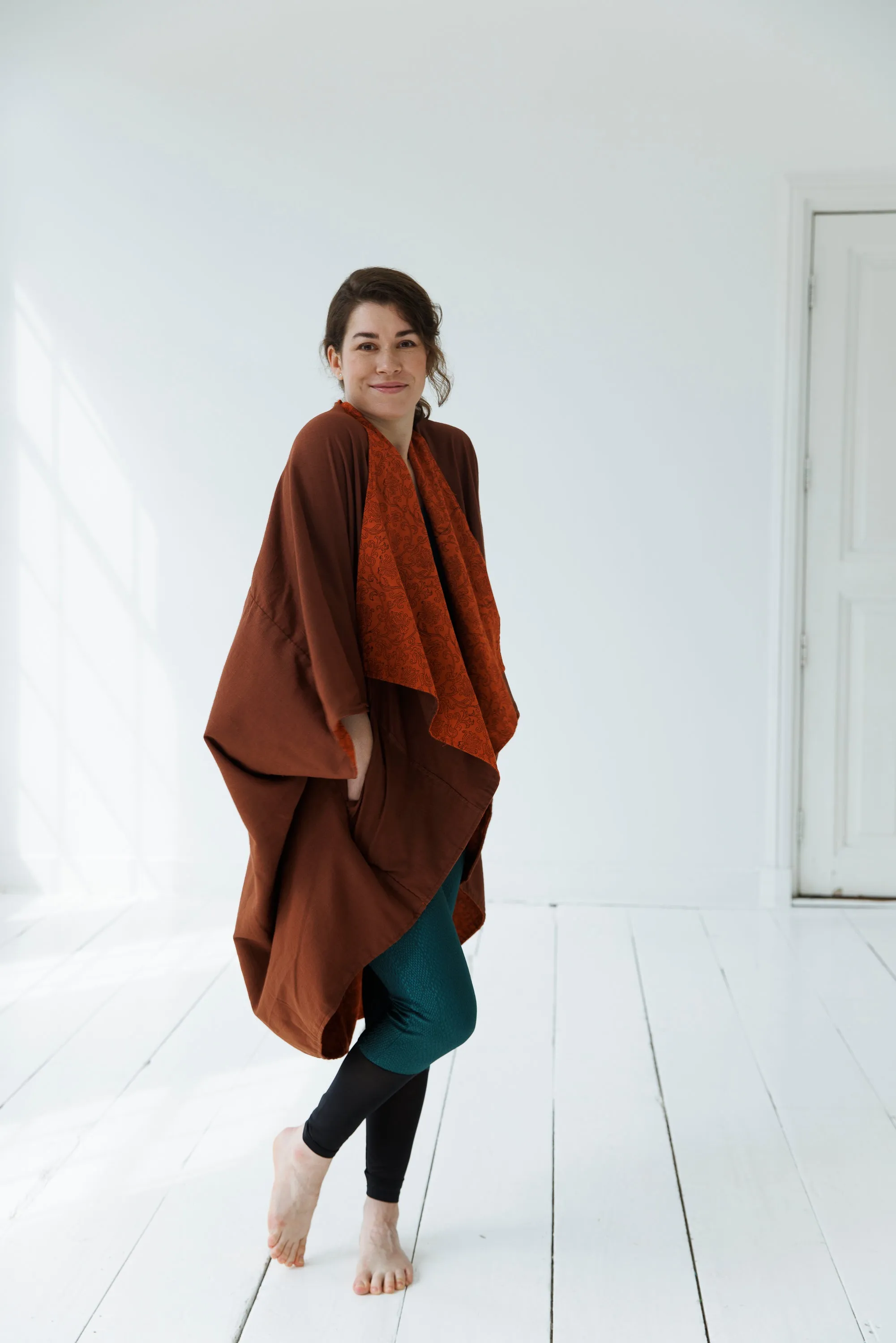PETITE Cotton Kimono Earth