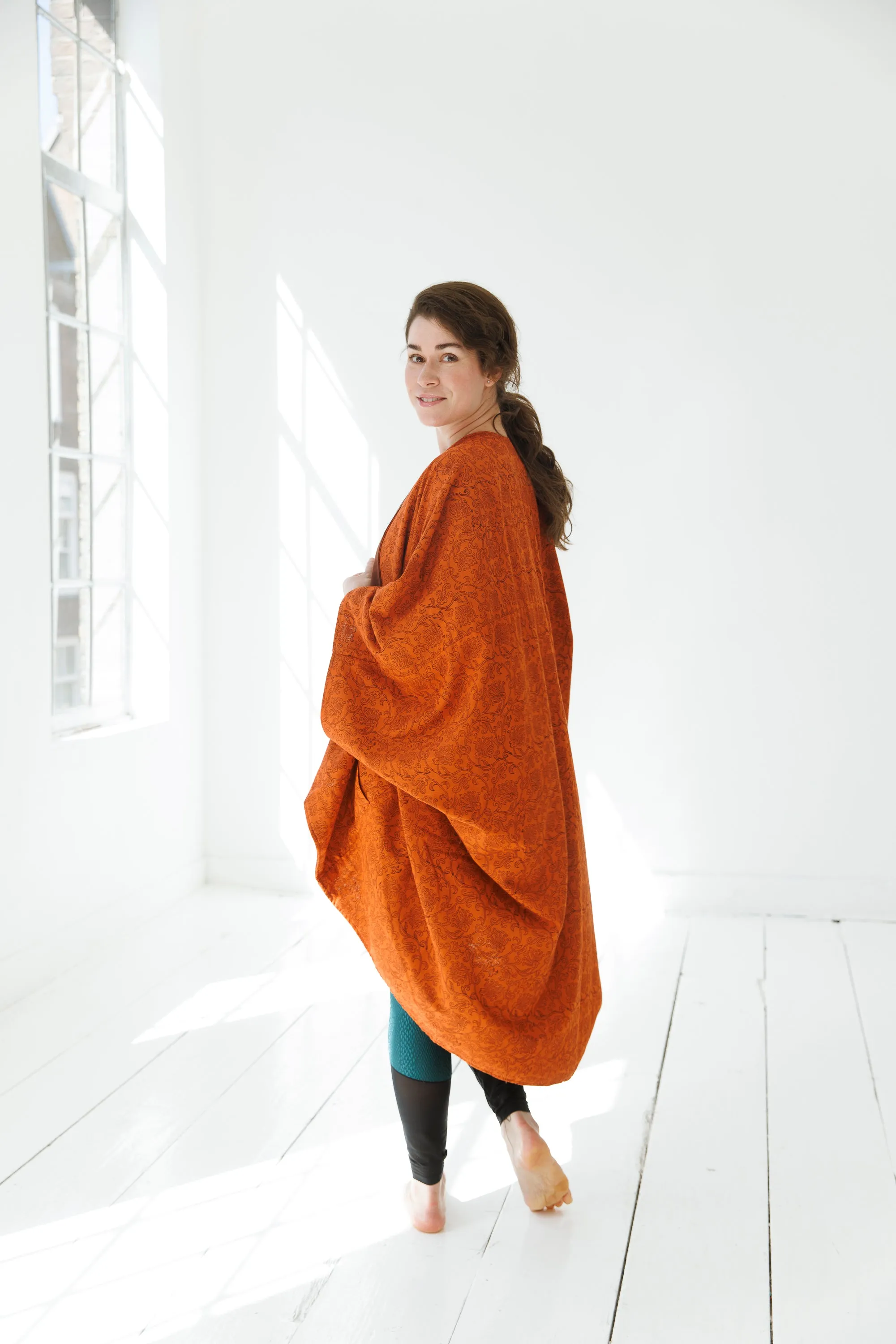 PETITE Cotton Kimono Earth