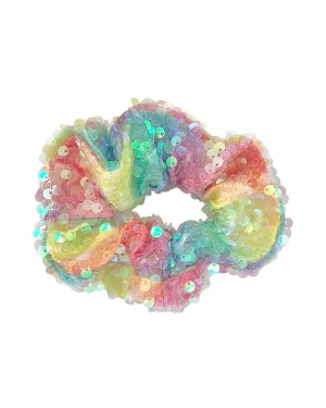 Pink Poppy Unicorn Rainbow Sequin Scrunchie