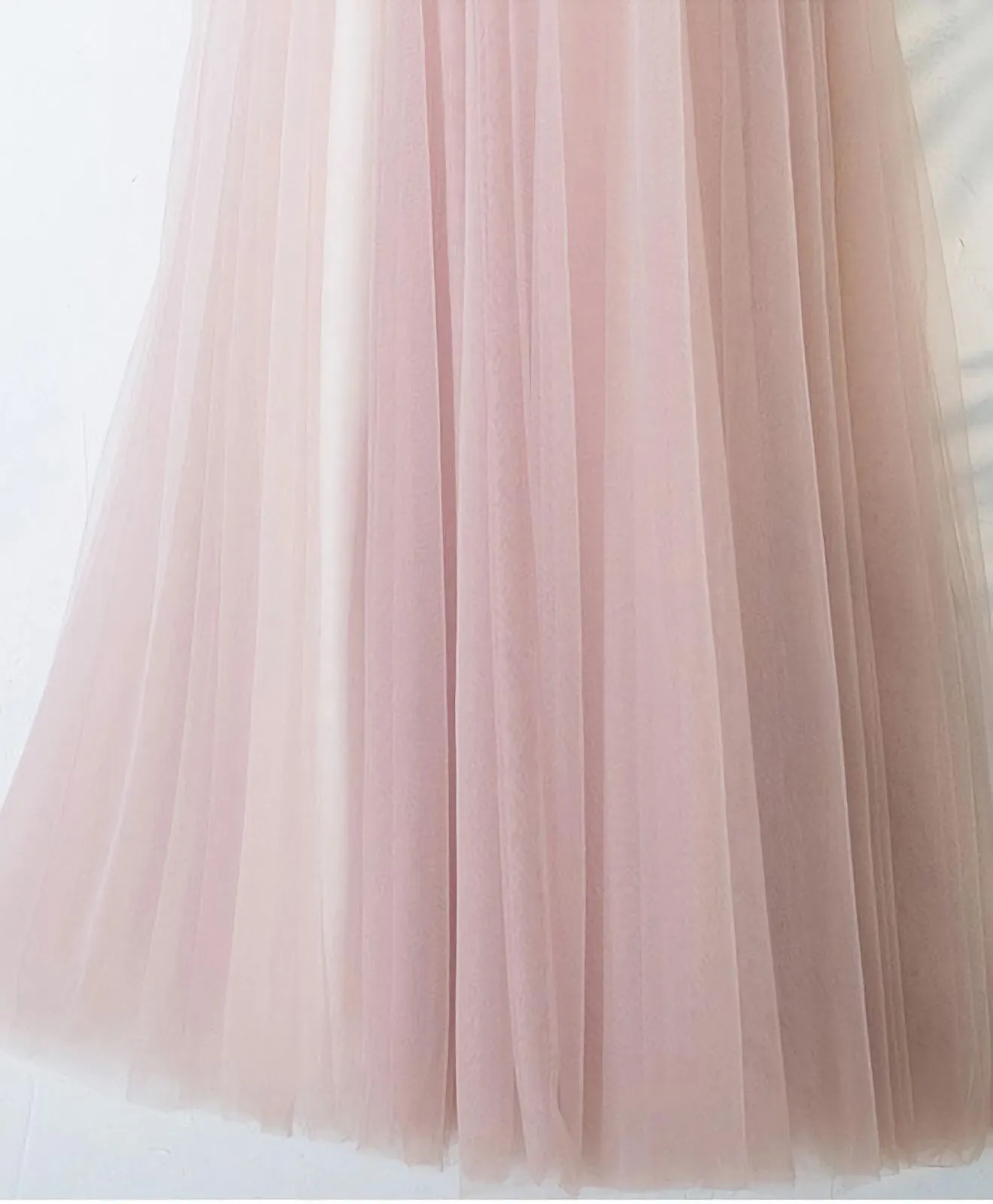 Pink V Neck Lace Long Prom Dress, Evening Dress