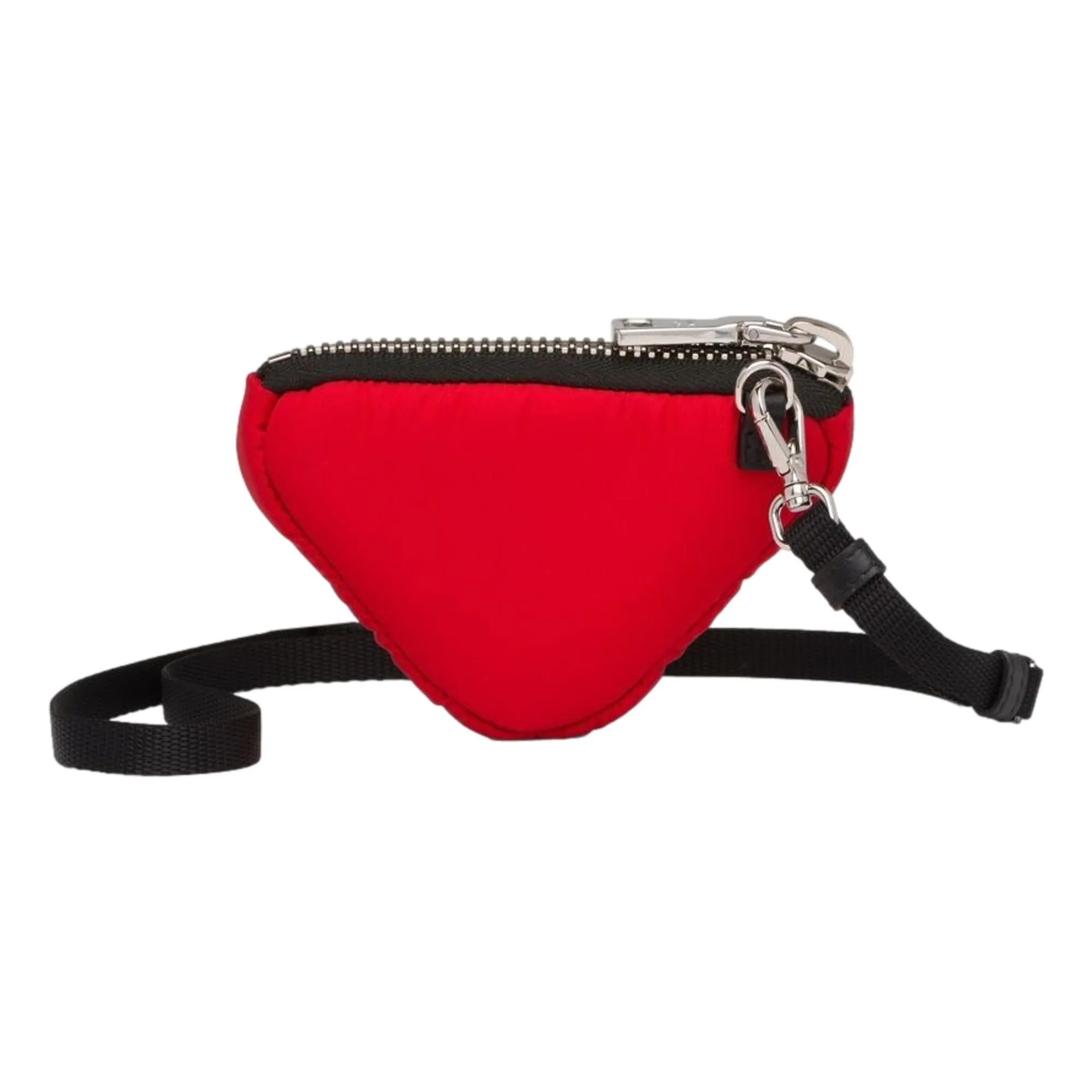 Prada Tessuto Red Nylon Cargo Mini Triangle Pouch on Lanyard Neck Bag