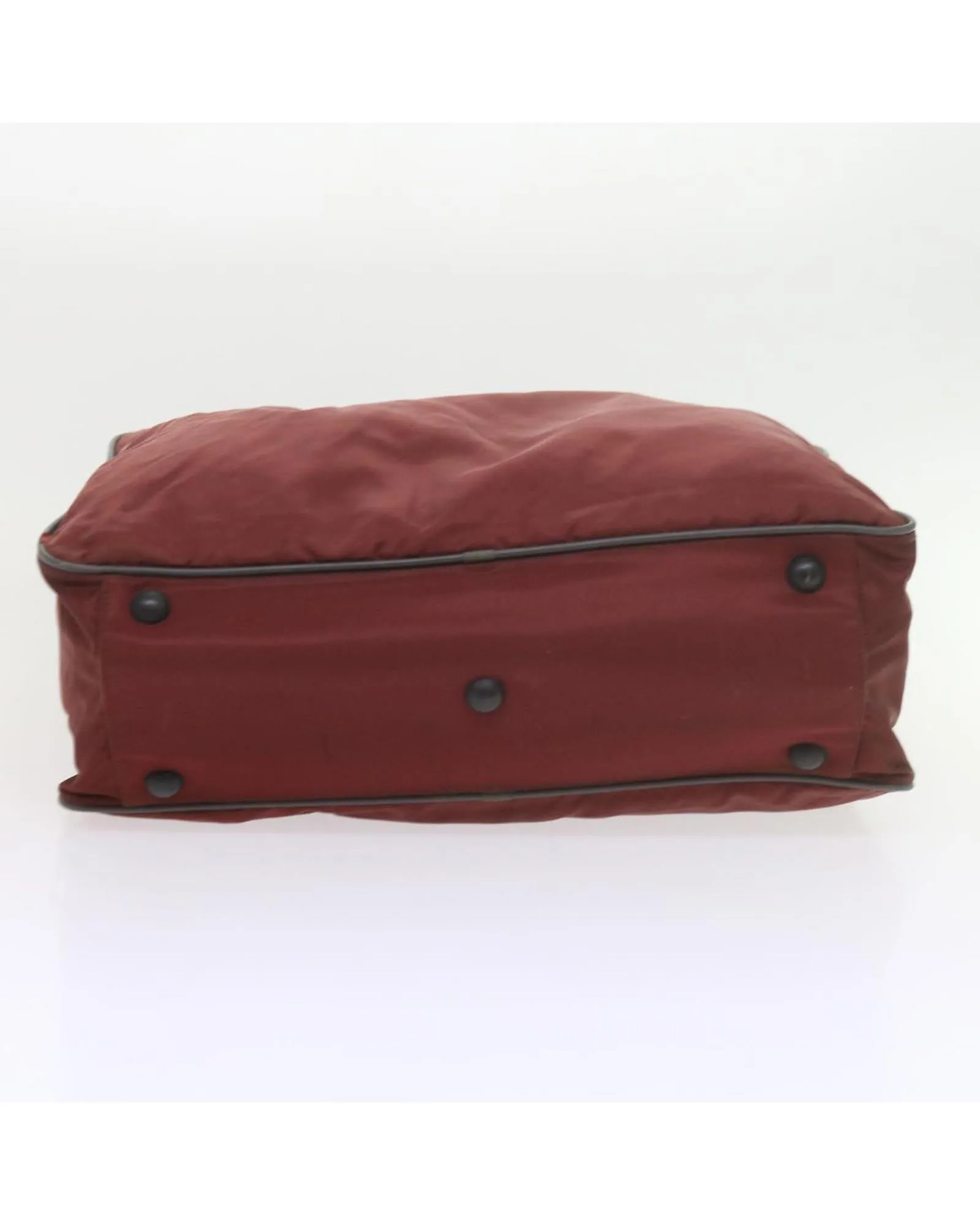 Red Nylon Boston Bag with Padlock and Name Tag - Authentic Prada
