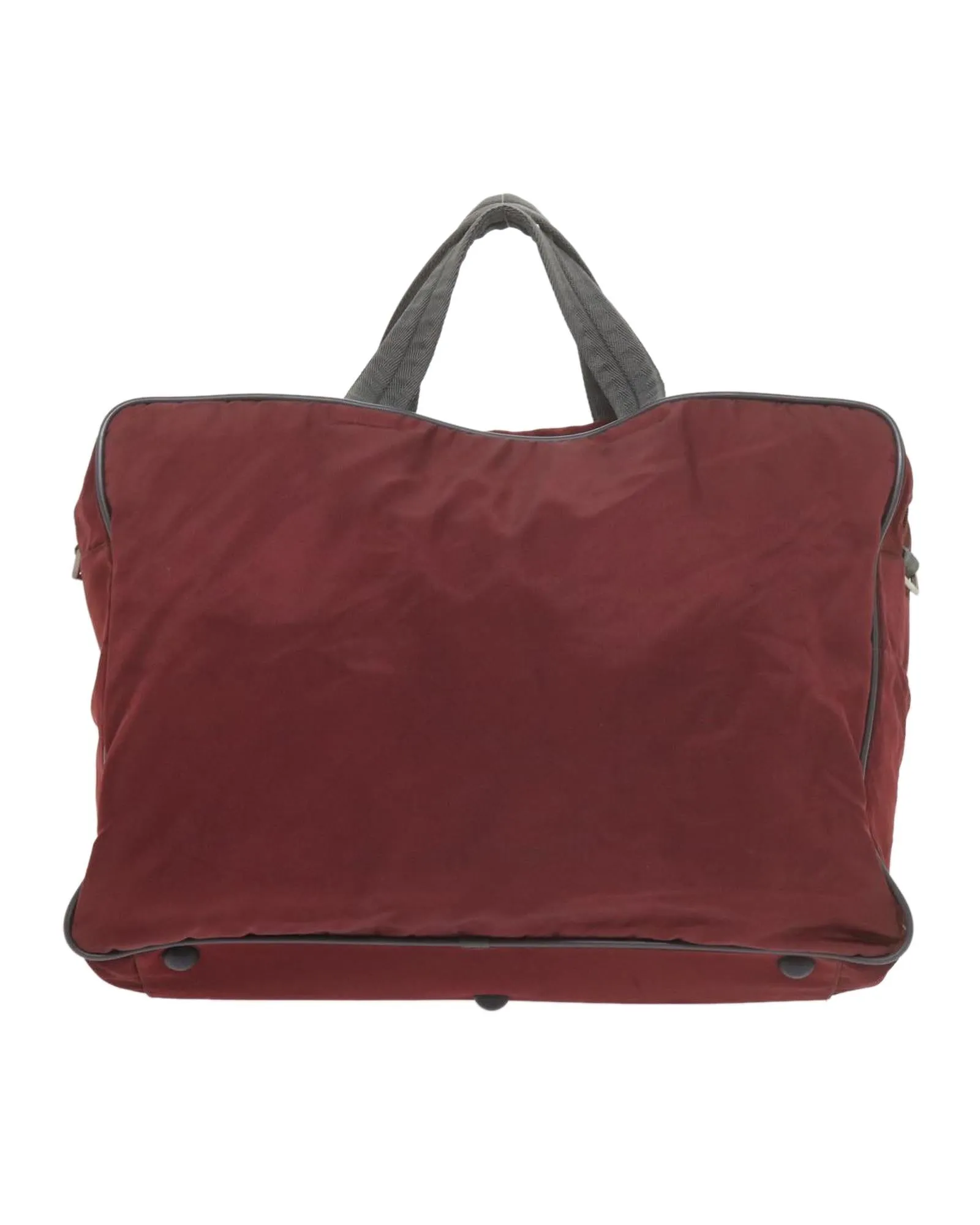 Red Nylon Boston Bag with Padlock and Name Tag - Authentic Prada