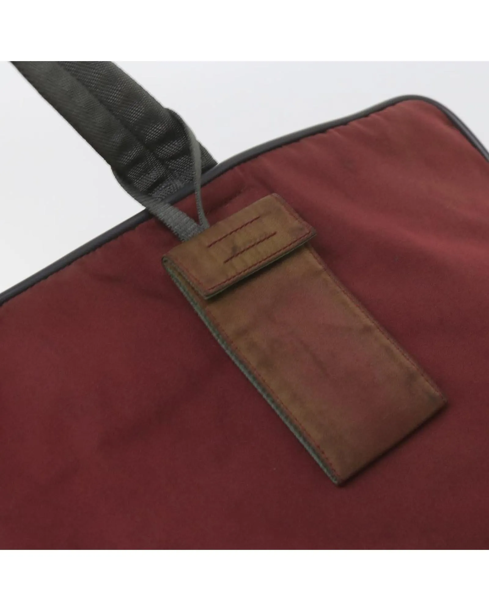 Red Nylon Boston Bag with Padlock and Name Tag - Authentic Prada