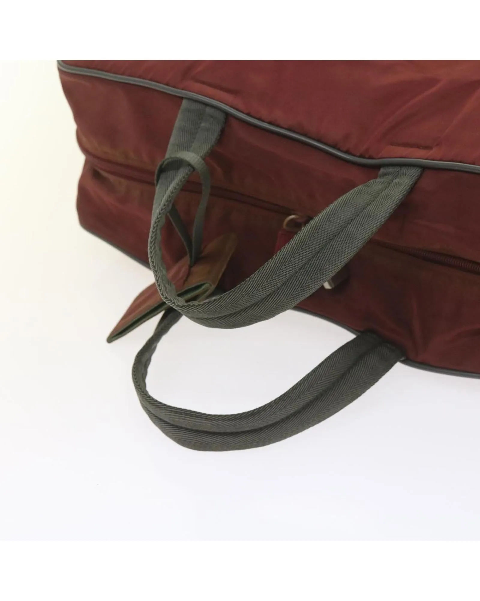 Red Nylon Boston Bag with Padlock and Name Tag - Authentic Prada