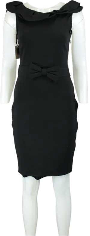 Red Valentino Black Sleeveless Bow Detail Dress UK M