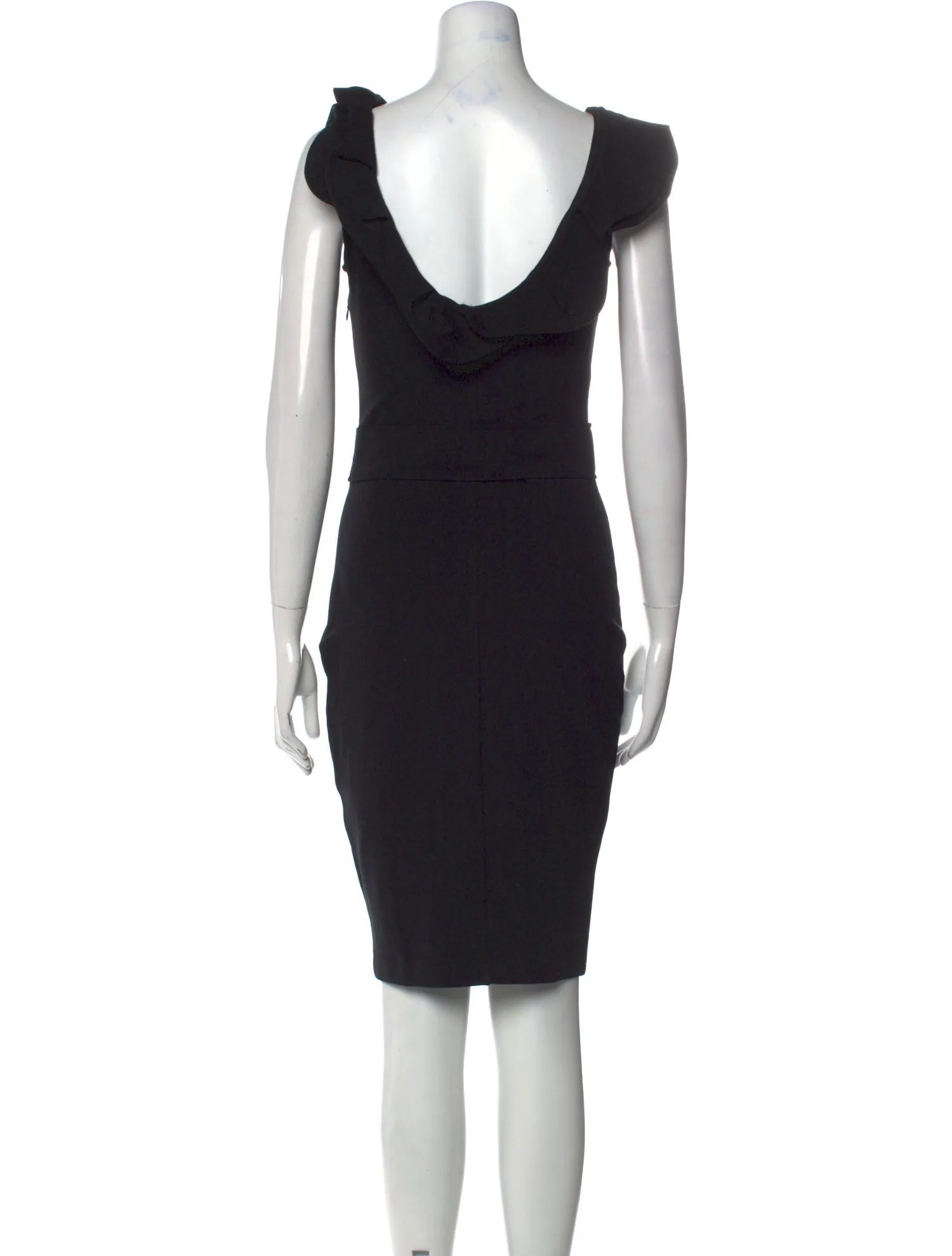 Red Valentino Black Sleeveless Bow Detail Dress UK M