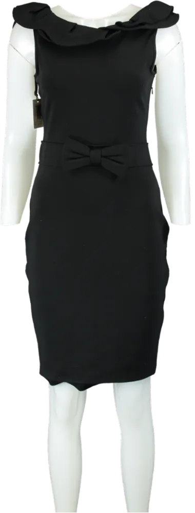 Red Valentino Black Sleeveless Bow Detail Dress UK M