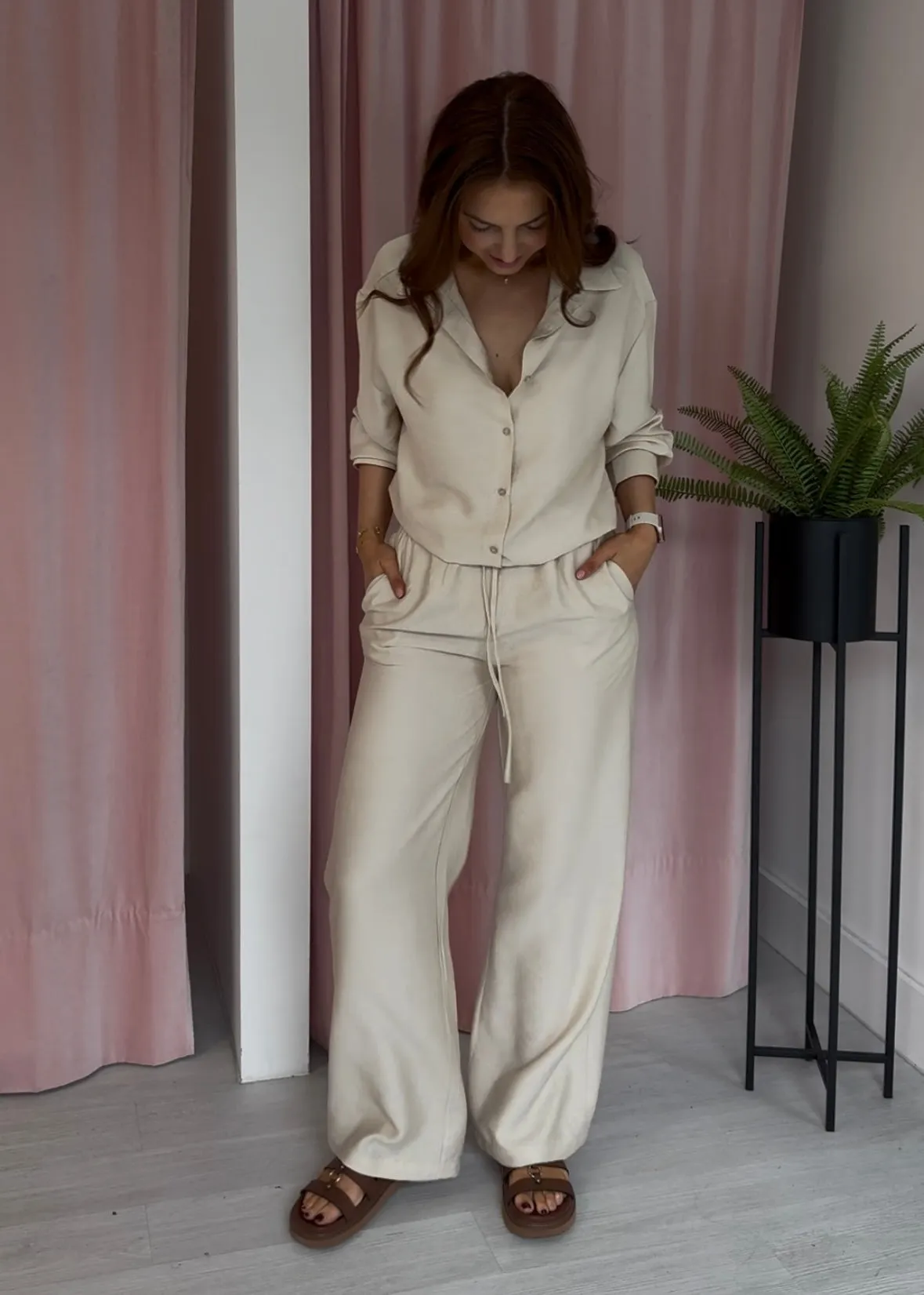 Shirt & Trouser Co-ord - Biege