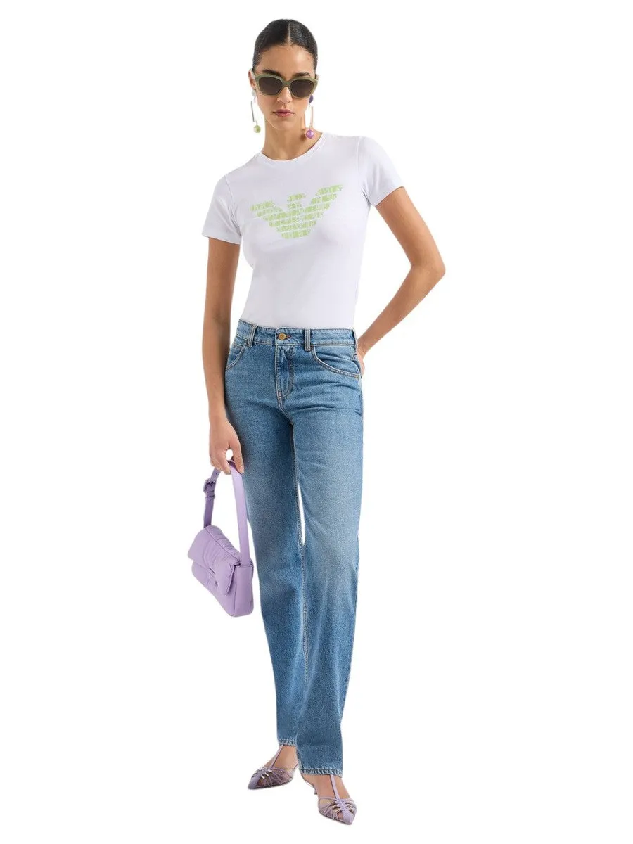T-shirt ASV in Jersey Organico con Maxi Stampa Aquila
