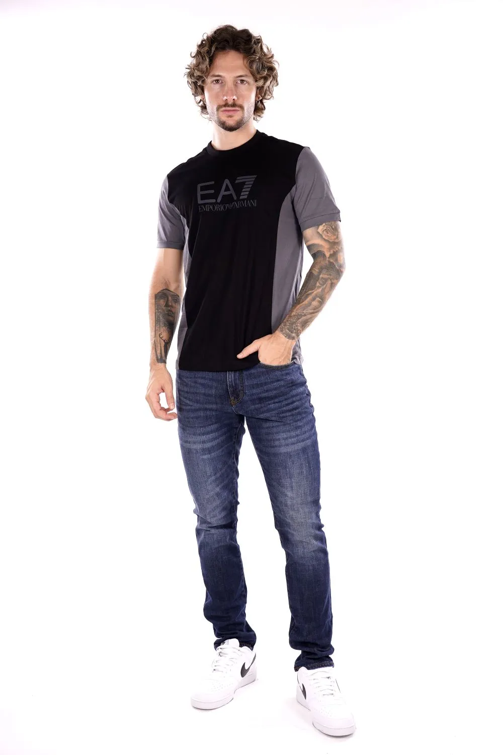 T-shirt EA7 da Uomo - nero 6DPT23PJVPZ1200 NEROGRIGIO
