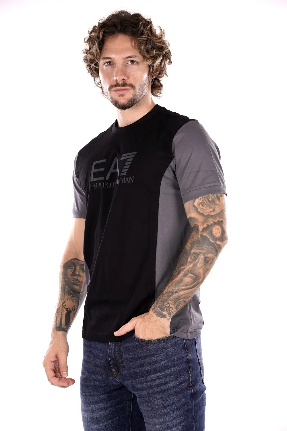 T-shirt EA7 da Uomo - nero 6DPT23PJVPZ1200 NEROGRIGIO