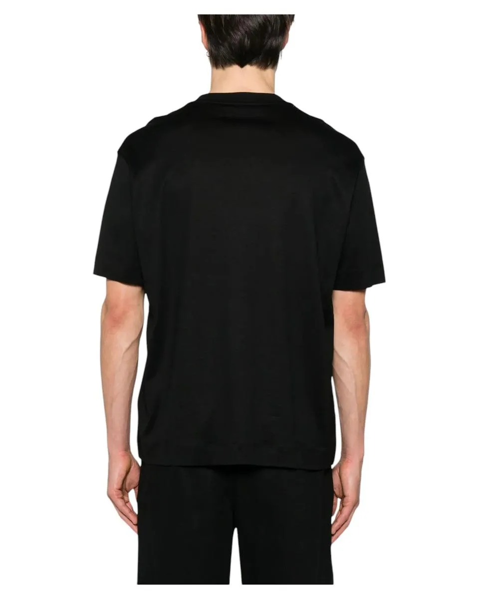T-shirt Emporio Armani Nera con Logo Ricamato