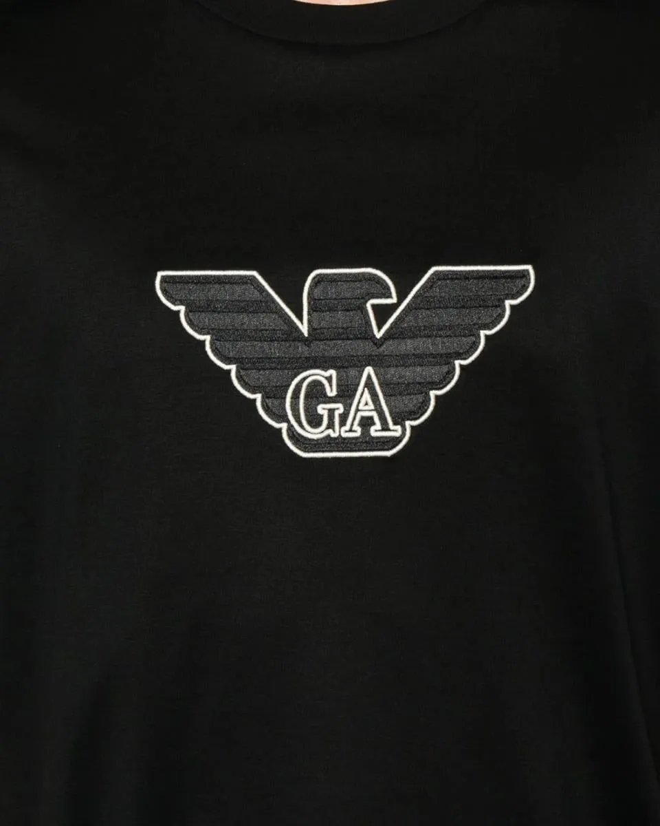 T-shirt Emporio Armani Nera con Logo Ricamato