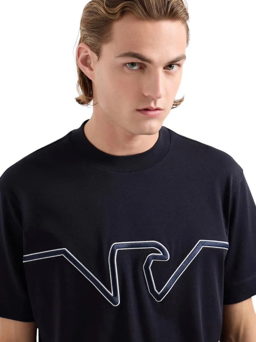 T-shirt in jersey heavy con ricamo logo a rilievo ASV