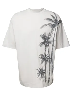 T-shirt stampa palme in cotone