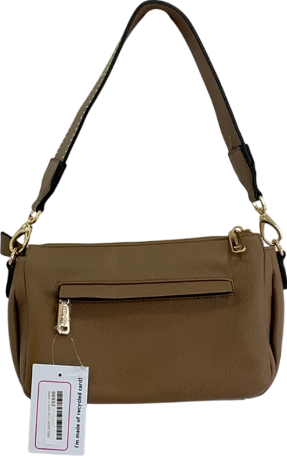 Valentino by Mario Valentino Beige Studded Logo Shoulder Bag