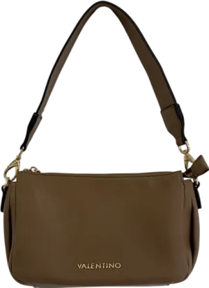 Valentino by Mario Valentino Beige Studded Logo Shoulder Bag