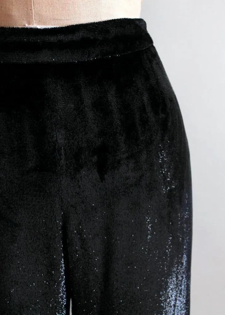 Vintage 1990s Giorgio Armani Black Shimmer Pants