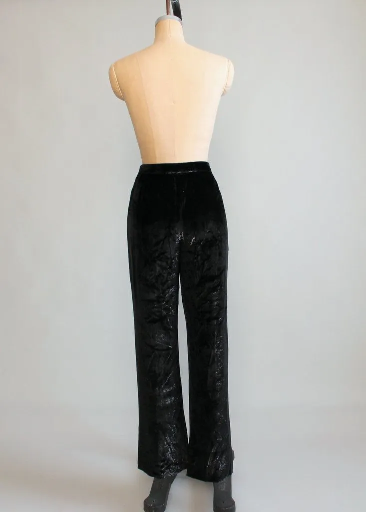 Vintage 1990s Giorgio Armani Black Shimmer Pants
