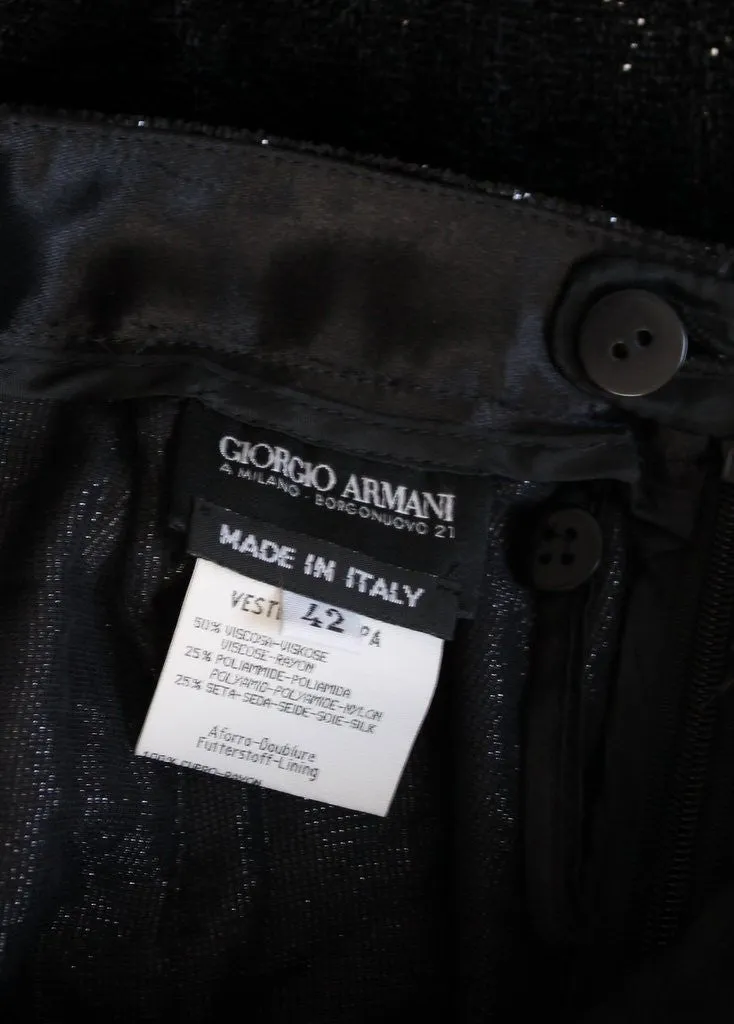 Vintage 1990s Giorgio Armani Black Shimmer Pants
