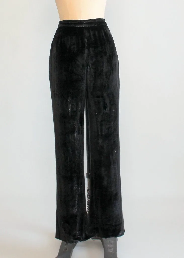 Vintage 1990s Giorgio Armani Black Shimmer Pants