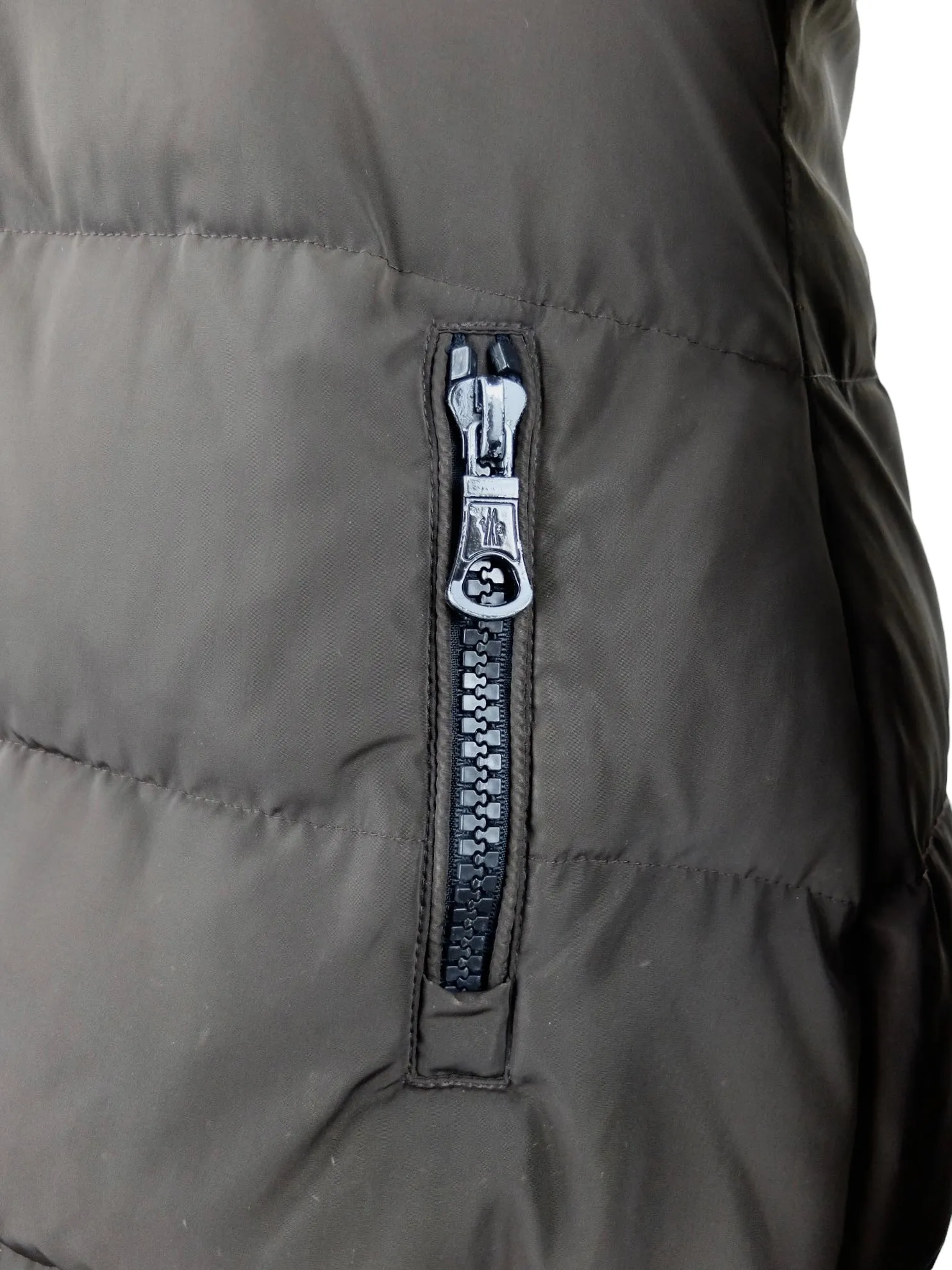 Vintage 2000s Y2K Moncler Down Feather Dark Brown Long Winter Puffer Jacket | Size S-M