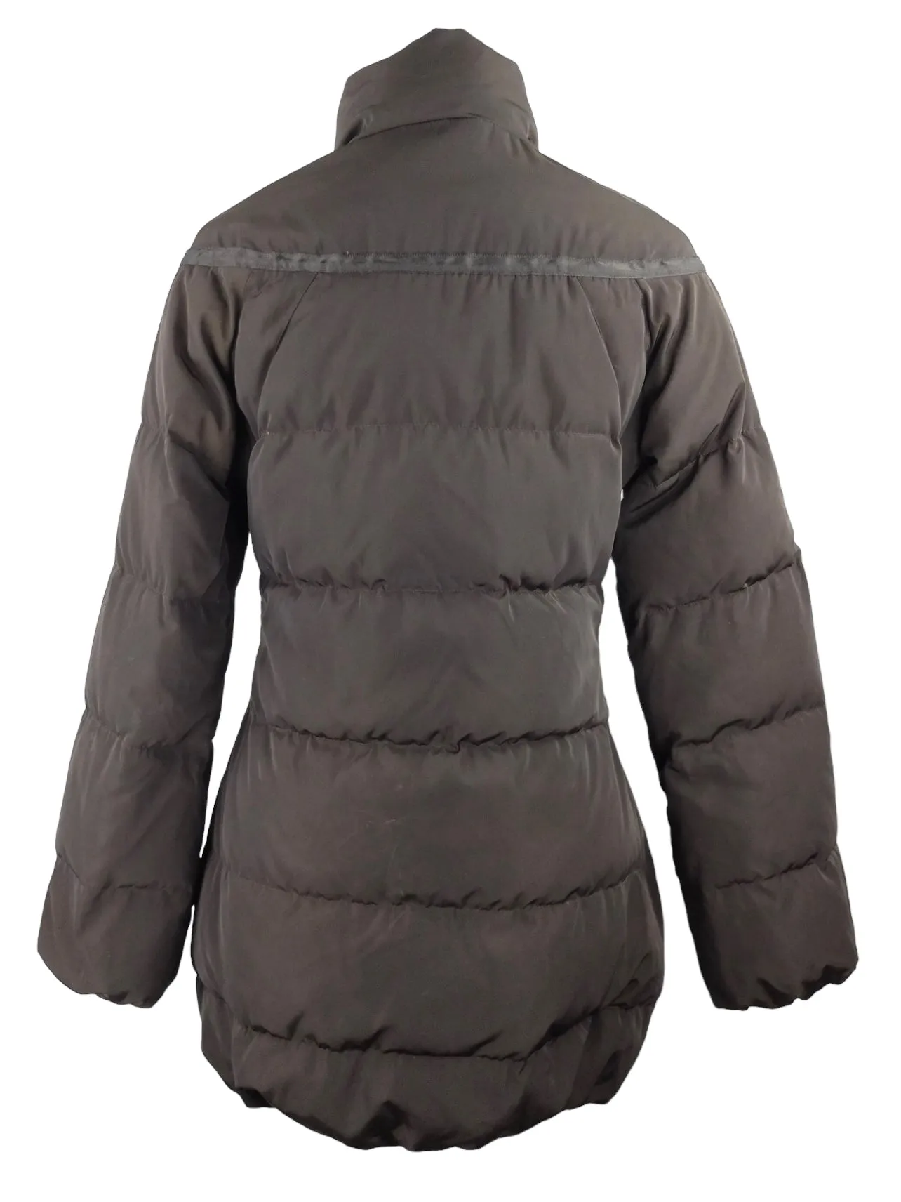 Vintage 2000s Y2K Moncler Down Feather Dark Brown Long Winter Puffer Jacket | Size S-M