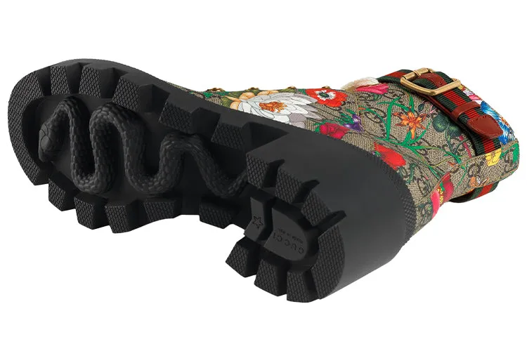 (WMNS) GUCCI Double g Ankle Boots Flowers Embroidered 602184-HT510-8494