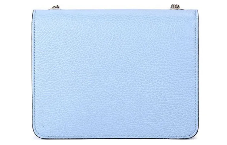 (WMNS) GUCCI Silver Double G Leather Chain Shoulder Messenger Bag Small Light Blue Classic 510304-CAO0G-4503